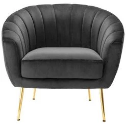 VENTE-UNIQUE.COM Fauteuil Cabriolet En Velours PABLITO - Anthracite - Gris Anthracite 9 VENTE-UNIQUE.COM Fauteuil Cabriolet En Velours PABLITO - Anthracite - Gris Anthracite -Pas Cher Fauteuil Magasin 55881426 3