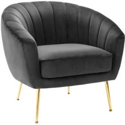 VENTE-UNIQUE.COM Fauteuil Cabriolet En Velours PABLITO - Anthracite - Gris Anthracite 10 VENTE-UNIQUE.COM Fauteuil Cabriolet En Velours PABLITO - Anthracite - Gris Anthracite -Pas Cher Fauteuil Magasin 55881426 4