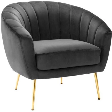 VENTE-UNIQUE.COM Fauteuil Cabriolet En Velours PABLITO - Anthracite - Gris Anthracite 6 VENTE-UNIQUE.COM Fauteuil Cabriolet En Velours PABLITO - Anthracite - Gris Anthracite – Image 4