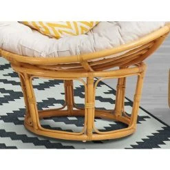 VENTE-UNIQUE.COM Fauteuil Rond En Rotin AKAROA - Coloris Miel - Naturel Clair, Blanc 8 VENTE-UNIQUE.COM Fauteuil Rond En Rotin AKAROA - Coloris Miel - Naturel Clair, Blanc -Pas Cher Fauteuil Magasin 55881901 2