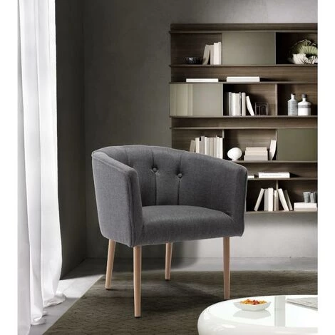 VENTE-UNIQUE.COM Fauteuil Cabriolet En Tissu GRAPE - Anthracite - Gris Anthracite 3 VENTE-UNIQUE.COM Fauteuil Cabriolet En Tissu GRAPE - Anthracite - Gris Anthracite
