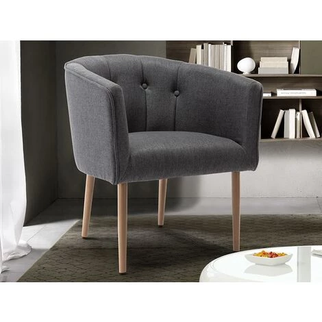 VENTE-UNIQUE.COM Fauteuil Cabriolet En Tissu GRAPE - Anthracite - Gris Anthracite 4 VENTE-UNIQUE.COM Fauteuil Cabriolet En Tissu GRAPE - Anthracite - Gris Anthracite – Image 2