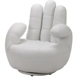 VENTE-UNIQUE.COM Fauteuil Main Pivotant CATCHY En Simili - Blanc - Blanc