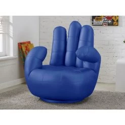 VENTE-UNIQUE.COM Fauteuil Main Pivotant CATCHY En Simili - Bleu - Bleu Roi