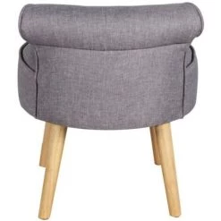 VENTE-UNIQUE.COM Petit Fauteuil Crapaud SAVEA En Tissu - Gris Chiné - Gris -Pas Cher Fauteuil Magasin 55882505 3