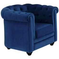 VENTE-UNIQUE.COM Fauteuil CHESTERFIELD - Velours Bleu Roi - Bleu Roi 7 VENTE-UNIQUE.COM Fauteuil CHESTERFIELD - Velours Bleu Roi - Bleu Roi -Pas Cher Fauteuil Magasin 55882555 3