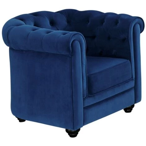 VENTE-UNIQUE.COM Fauteuil CHESTERFIELD - Velours Bleu Roi - Bleu Roi 5 VENTE-UNIQUE.COM Fauteuil CHESTERFIELD - Velours Bleu Roi - Bleu Roi â Image 3