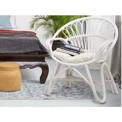 VENTE-UNIQUE.COM Fauteuil COROMANDEL En Rotin - Blanc - Blanc 3 VENTE-UNIQUE.COM Fauteuil COROMANDEL En Rotin - Blanc - Blanc