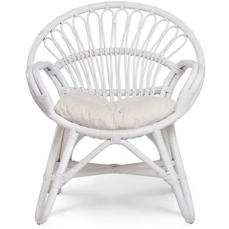VENTE-UNIQUE.COM Fauteuil COROMANDEL En Rotin - Blanc - Blanc 5 VENTE-UNIQUE.COM Fauteuil COROMANDEL En Rotin - Blanc - Blanc – Image 3