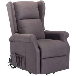 VENTE-UNIQUE.COM Fauteuil Releveur électrique En Tissu LAUGAR - Marron - Marron -Pas Cher Fauteuil Magasin 55882588 2
