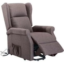 VENTE-UNIQUE.COM Fauteuil Releveur électrique En Tissu LAUGAR - Marron - Marron -Pas Cher Fauteuil Magasin 55882588 3