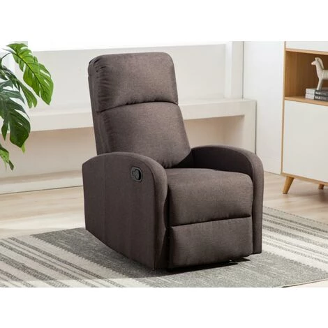 VENTE-UNIQUE.COM Fauteuil Relax En Tissu ISAO - Marron - Marron Chocolat 5 VENTE-UNIQUE.COM Fauteuil Relax En Tissu ISAO - Marron - Marron Chocolat – Image 3