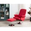 VENTE-UNIQUE.COM Fauteuil De Relaxation Et Son Repose Pieds En Microfibre Rouge MIMOSA II - Rouge -Pas Cher Fauteuil Magasin 55882809 1
