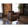 VENTE-UNIQUE.COM Fauteuil Club En Microfibre Aspect Cuir Vieilli MADIE - Marron - Marron -Pas Cher Fauteuil Magasin 55882905 1