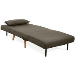 VENTE-UNIQUE.COM Fauteuil Convertible POSIO En Tissu - Taupe - Taupe -Pas Cher Fauteuil Magasin 55883280 4