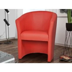 VENTE-UNIQUE.COM Fauteuil Cabriolet En Simili RANIN - Rouge - Rouge
