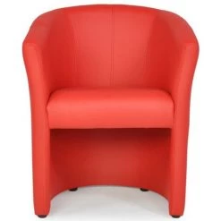 VENTE-UNIQUE.COM Fauteuil Cabriolet En Simili RANIN - Rouge - Rouge -Pas Cher Fauteuil Magasin 55883325 3