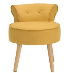 VENTE-UNIQUE.COM Petit Fauteuil Crapaud SAVEA En Tissu - Jaune - Jaune -Pas Cher Fauteuil Magasin 55883332 2