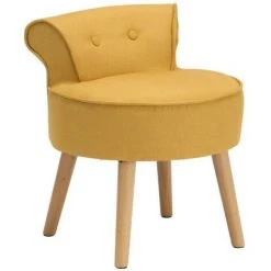 VENTE-UNIQUE.COM Petit Fauteuil Crapaud SAVEA En Tissu - Jaune - Jaune -Pas Cher Fauteuil Magasin 55883332 3