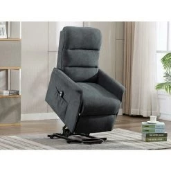 VENTE-UNIQUE.COM Fauteuil Releveur électrique En Tissu CAPUCINE - Anthracite - Gris Anthracite -Pas Cher Fauteuil Magasin 55883452 2