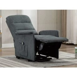 VENTE-UNIQUE.COM Fauteuil Releveur électrique En Tissu CAPUCINE - Anthracite - Gris Anthracite -Pas Cher Fauteuil Magasin 55883452 3