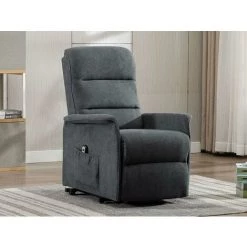 VENTE-UNIQUE.COM Fauteuil Releveur électrique En Tissu CAPUCINE - Anthracite - Gris Anthracite -Pas Cher Fauteuil Magasin 55883452 4