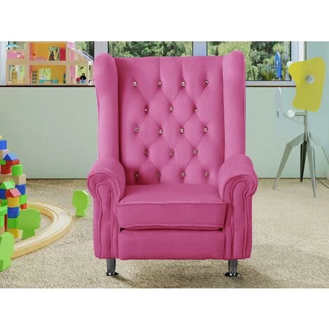 VENTE-UNIQUE.COM Fauteuil Pour Enfant En Tissu IDOLE - Rose - Rose 4 VENTE-UNIQUE.COM Fauteuil Pour Enfant En Tissu IDOLE - Rose - Rose – Image 2