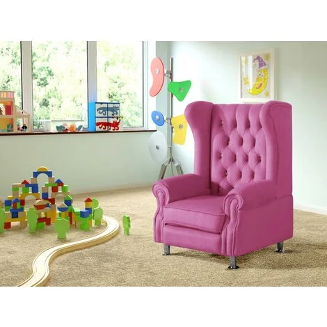 VENTE-UNIQUE.COM Fauteuil Pour Enfant En Tissu IDOLE - Rose - Rose 5 VENTE-UNIQUE.COM Fauteuil Pour Enfant En Tissu IDOLE - Rose - Rose – Image 3