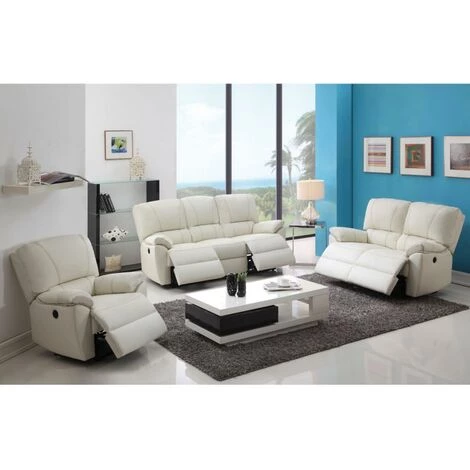 VENTE-UNIQUE.COM Fauteuil Relax électrique En Cuir MARCIS - Ivoire - Ivoire 6 VENTE-UNIQUE.COM Fauteuil Relax électrique En Cuir MARCIS - Ivoire - Ivoire – Image 4