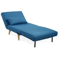 VENTE-UNIQUE.COM Fauteuil Convertible POSIO En Tissu - Bleu - Bleu -Pas Cher Fauteuil Magasin 55883961 4