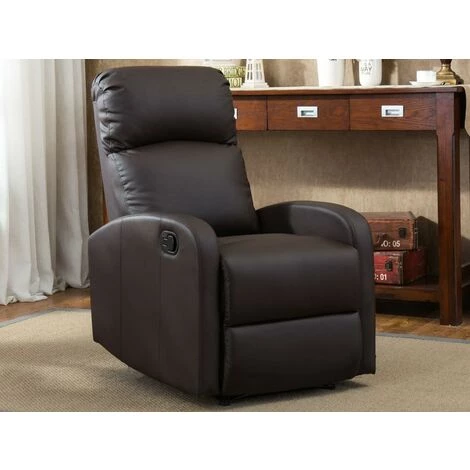 VENTE-UNIQUE.COM Fauteuil Relax En Simili ISAO - Marron - Marron Chocolat 3 VENTE-UNIQUE.COM Fauteuil Relax En Simili ISAO - Marron - Marron Chocolat