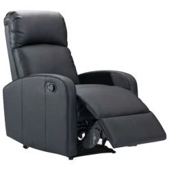 VENTE-UNIQUE.COM Fauteuil Relax En Simili ISAO - Noir - Noir -Pas Cher Fauteuil Magasin 55883984 2