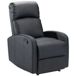 VENTE-UNIQUE.COM Fauteuil Relax En Simili ISAO - Noir - Noir -Pas Cher Fauteuil Magasin 55883984 3