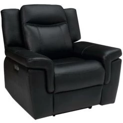 VENTE-UNIQUE.COM Fauteuil Relax électrique En Cuir KENNETH - Noir - Noir -Pas Cher Fauteuil Magasin 55884151 5