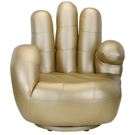 VENTE-UNIQUE.COM Fauteuil Main Pivotant CATCHY En Simili - Doré - Doré 6 VENTE-UNIQUE.COM Fauteuil Main Pivotant CATCHY En Simili - Doré - Doré – Image 4