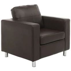 VENTE-UNIQUE.COM Fauteuil En Simili ACKLEY - Marron - Marron Chocolat