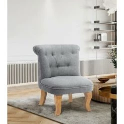 VENTE-UNIQUE.COM Fauteuil Crapaud Pour Enfant En Tissu AROLD - Gris Clair - Gris Clair