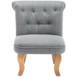 VENTE-UNIQUE.COM Fauteuil Crapaud Pour Enfant En Tissu AROLD - Gris Clair - Gris Clair -Pas Cher Fauteuil Magasin 55884860 3