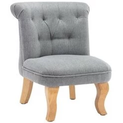 VENTE-UNIQUE.COM Fauteuil Crapaud Pour Enfant En Tissu AROLD - Gris Clair - Gris Clair -Pas Cher Fauteuil Magasin 55884860 4