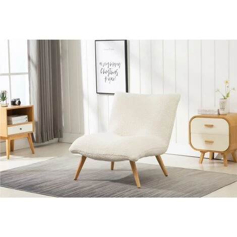 VENTE-UNIQUE.COM Fauteuil En Tissu Sherpa Effet Peau De Mouton PEPITA - Blanc - Blanc 3 VENTE-UNIQUE.COM Fauteuil En Tissu Sherpa Effet Peau De Mouton PEPITA - Blanc - Blanc