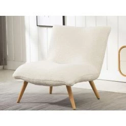 VENTE-UNIQUE.COM Fauteuil En Tissu Sherpa Effet Peau De Mouton PEPITA - Blanc - Blanc 8 VENTE-UNIQUE.COM Fauteuil En Tissu Sherpa Effet Peau De Mouton PEPITA - Blanc - Blanc -Pas Cher Fauteuil Magasin 55884863 2