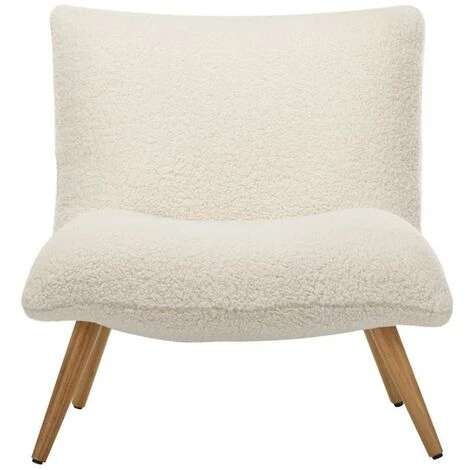VENTE-UNIQUE.COM Fauteuil En Tissu Sherpa Effet Peau De Mouton PEPITA - Blanc - Blanc 6 VENTE-UNIQUE.COM Fauteuil En Tissu Sherpa Effet Peau De Mouton PEPITA - Blanc - Blanc – Image 4