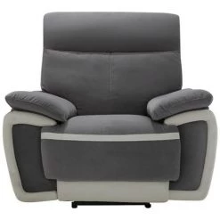 VENTE-UNIQUE.COM Fauteuil Relax électrique En Velours METTI - Gris Et Bandes écru - Gris 9 VENTE-UNIQUE.COM Fauteuil Relax électrique En Velours METTI - Gris Et Bandes écru - Gris -Pas Cher Fauteuil Magasin 55885004 3