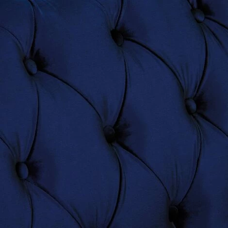 MOBILIER DECO WARREN - Fauteuil Chesterfield En Velours Bleu 6 MOBILIER DECO WARREN - Fauteuil Chesterfield En Velours Bleu – Image 4
