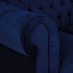 MOBILIER DECO WARREN - Fauteuil Chesterfield En Velours Bleu 11 MOBILIER DECO WARREN - Fauteuil Chesterfield En Velours Bleu -Pas Cher Fauteuil Magasin 56058964 5