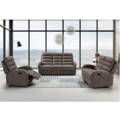 VENTE-UNIQUE.COM Fauteuil Relax En Tissu GIORGIA - Marron - Marron