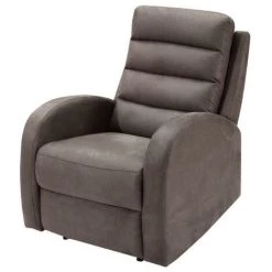 VENTE-UNIQUE.COM Fauteuil Relax En Tissu GIORGIA - Marron - Marron -Pas Cher Fauteuil Magasin 56120123 4