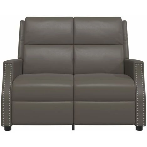 Fauteuil Inclinable à 2 Places Similicuir Gris VidaXL 5 Fauteuil Inclinable à 2 Places Similicuir Gris VidaXL – Image 3