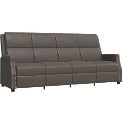 Fauteuil Inclinable à 4 Places Similicuir Gris VidaXL 8 Fauteuil Inclinable à 4 Places Similicuir Gris VidaXL -Pas Cher Fauteuil Magasin 56137991 2