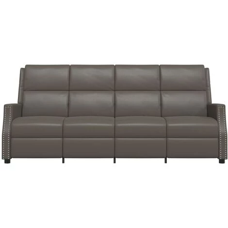 Fauteuil Inclinable à 4 Places Similicuir Gris VidaXL 5 Fauteuil Inclinable à 4 Places Similicuir Gris VidaXL – Image 3